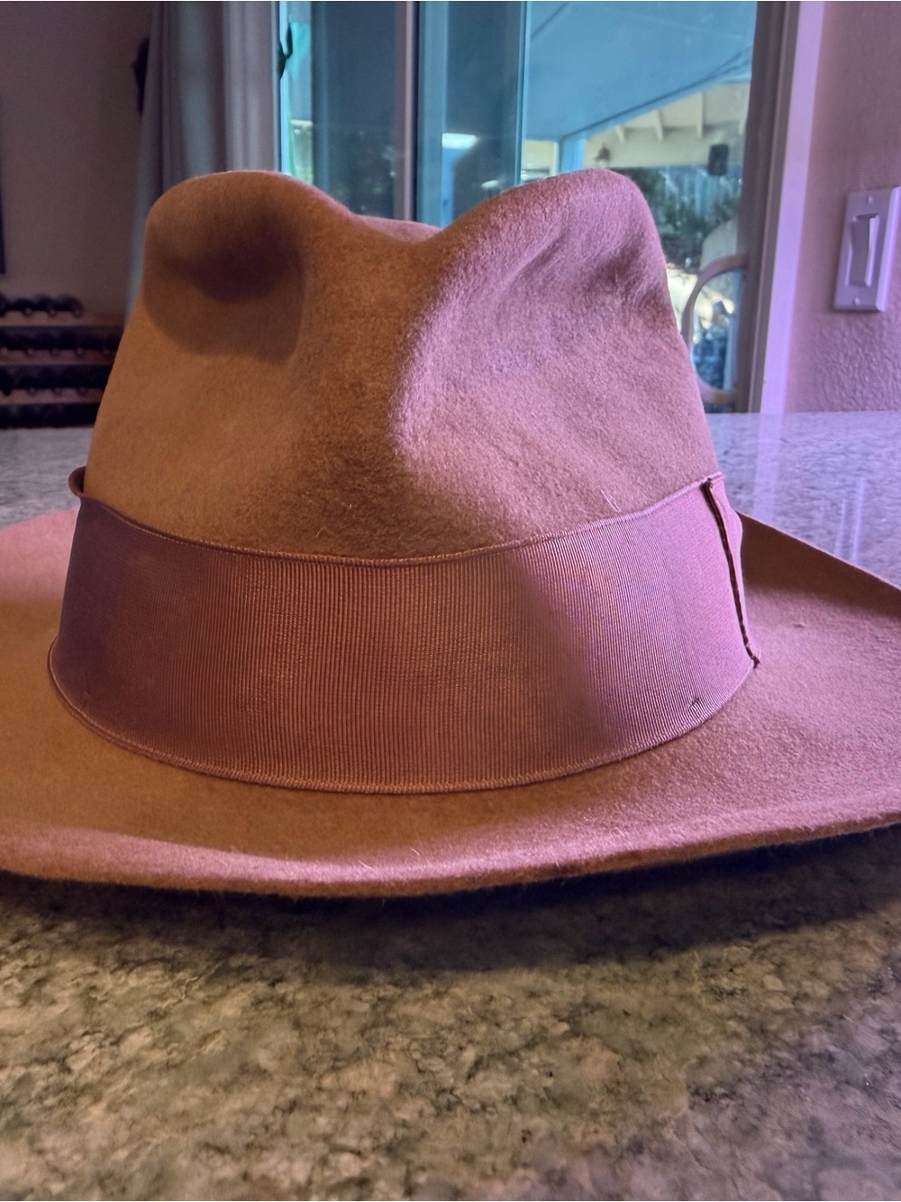 Vintage Stetson Indiana Jones Fedora Hat Brown Felt Size 7 56 Wide Brim